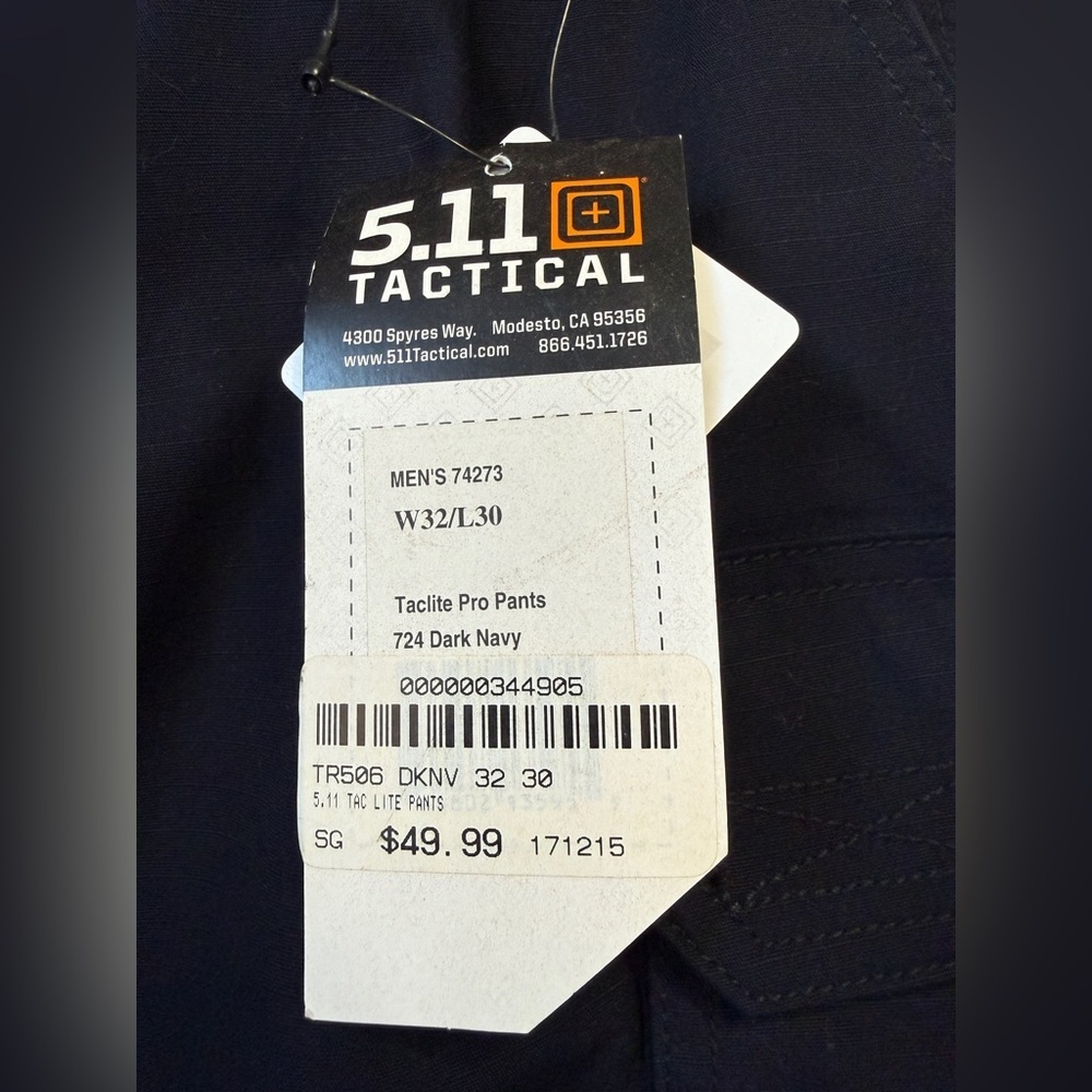 5.11 Tactical Taclite Pro Pants Dark Navy Men’s 32x30 - Picture 3 of 5